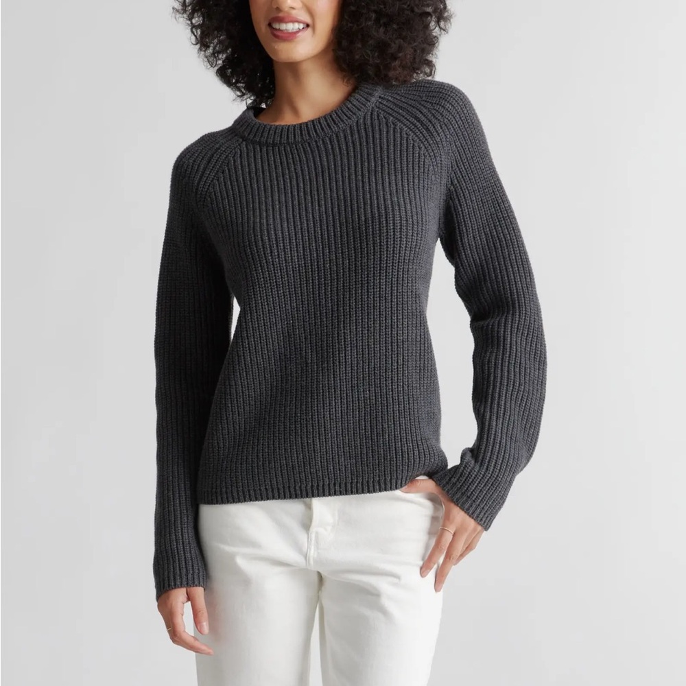Quince  100% Organic Cotton Fisherman Crew Sweater
